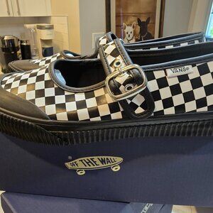 Vans Premium Mary Jane LX Leather Creep Checkerboard Sneakers Womens SZ 8 NEW